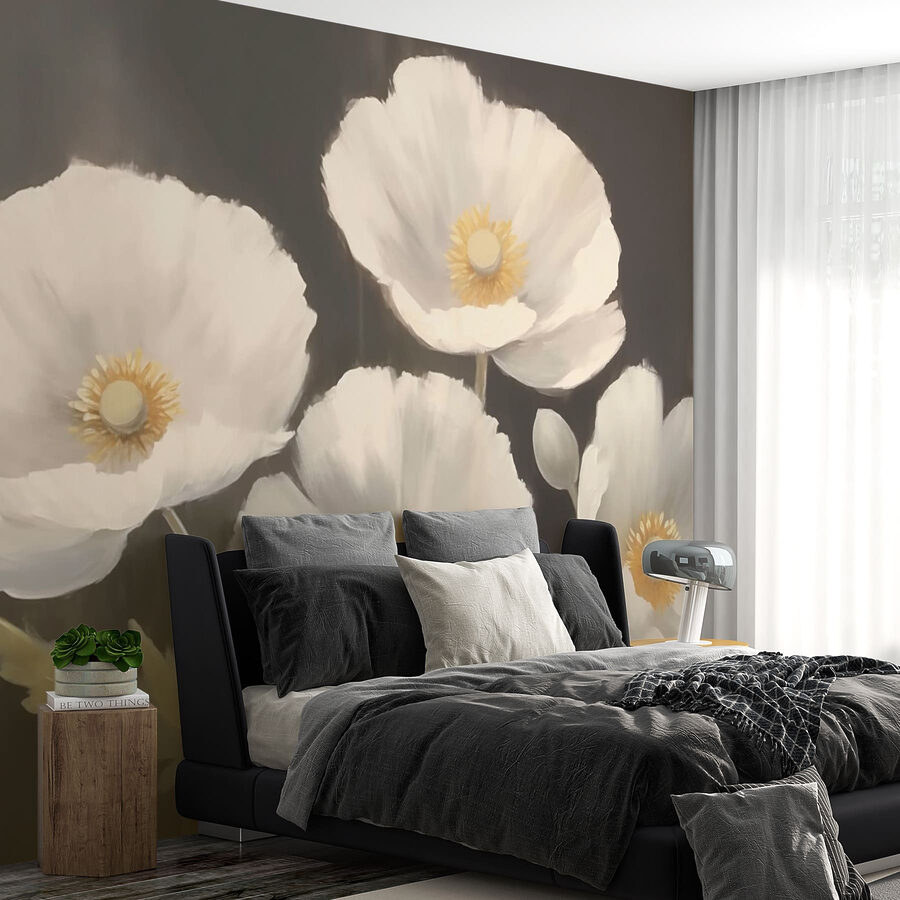 Peinture de fleurs blanches