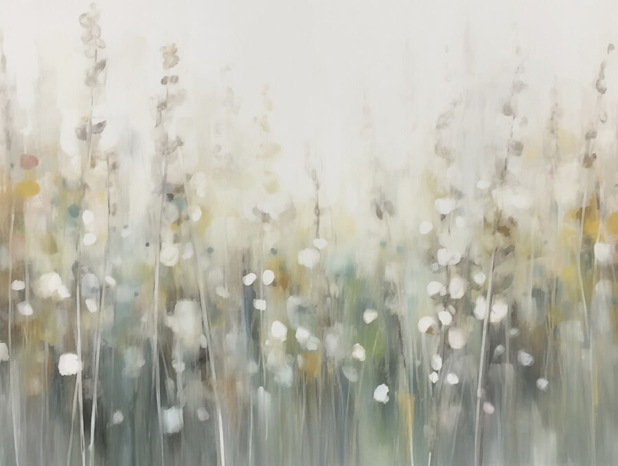 Peinture de fleurs dans un champ