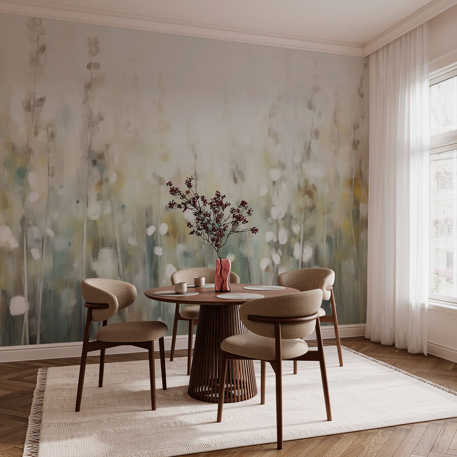 Peinture de fleurs dans un champ