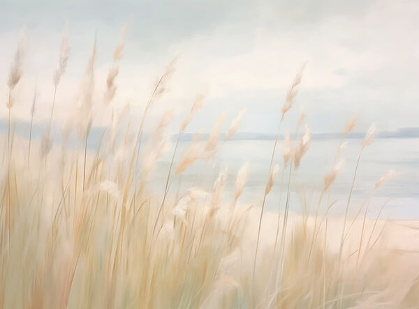 Tall grass with a body of water in the background Tall grass with a body of water in the background