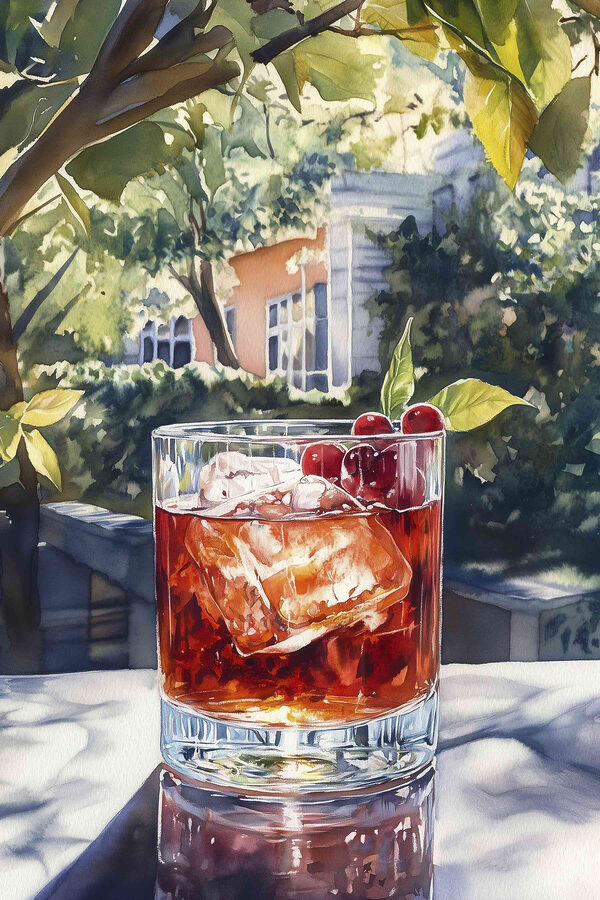 Verre de glace et cerises Verre de glace et cerises