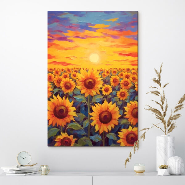 Peinture de tournesols dans un champ Peinture de tournesols dans un champ