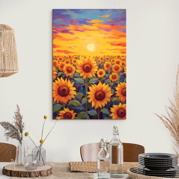 Peinture de tournesols dans un champ Peinture de tournesols dans un champ