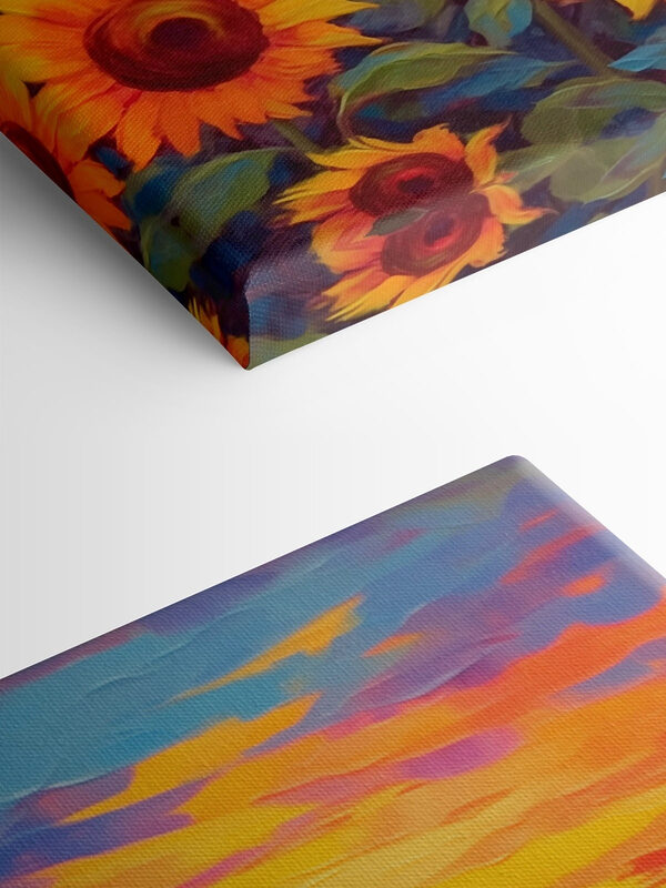 Peinture de tournesols dans un champ Peinture de tournesols dans un champ