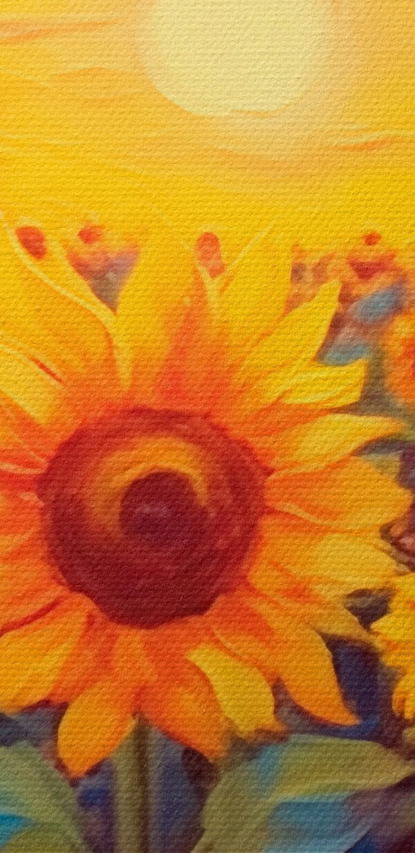 Peinture de tournesols dans un champ Peinture de tournesols dans un champ