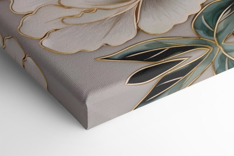 Fleurs élégantes encadrées par des feuilles luxuriantes