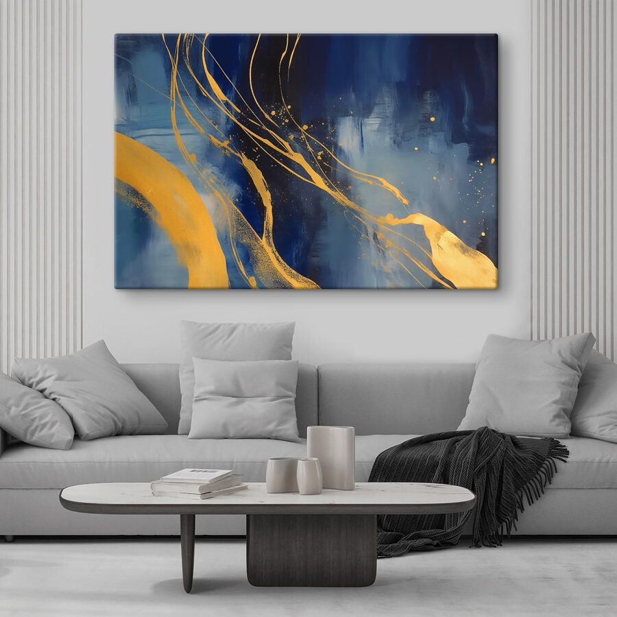 Peinture bleue et jaune