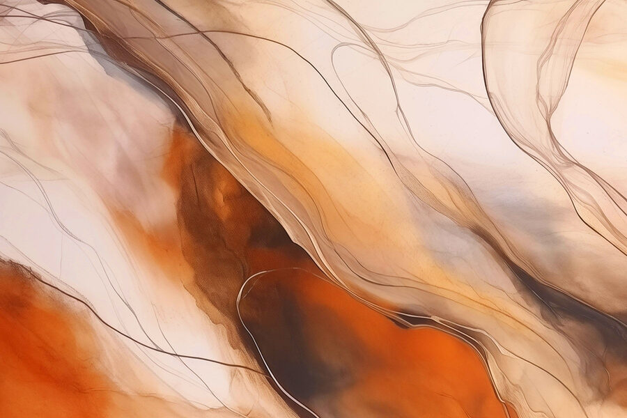 Des lignes fluides dans des tons chauds.