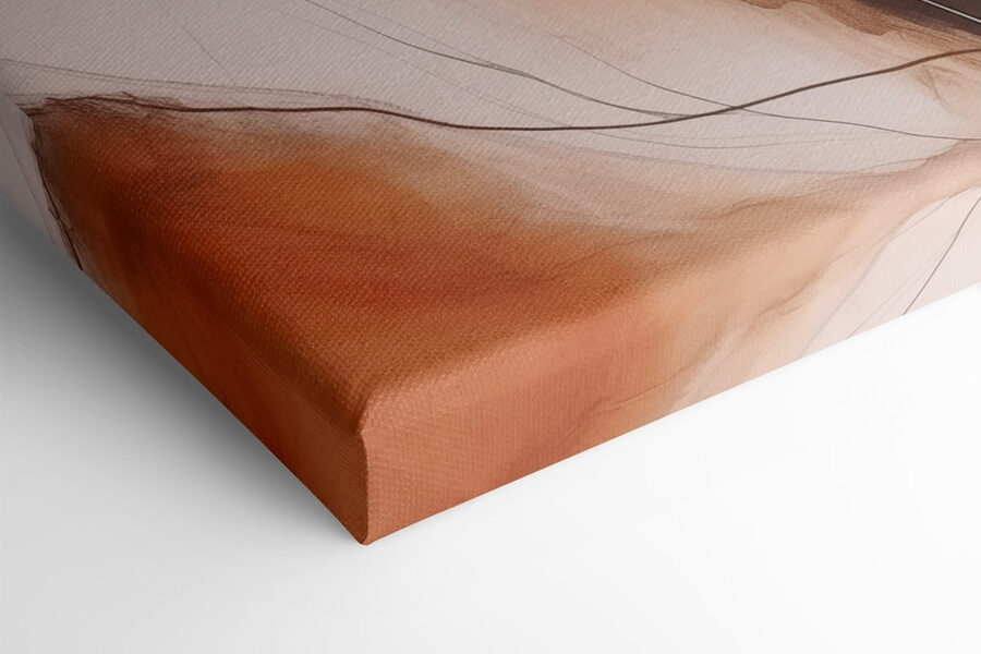 Des lignes fluides dans des tons chauds.