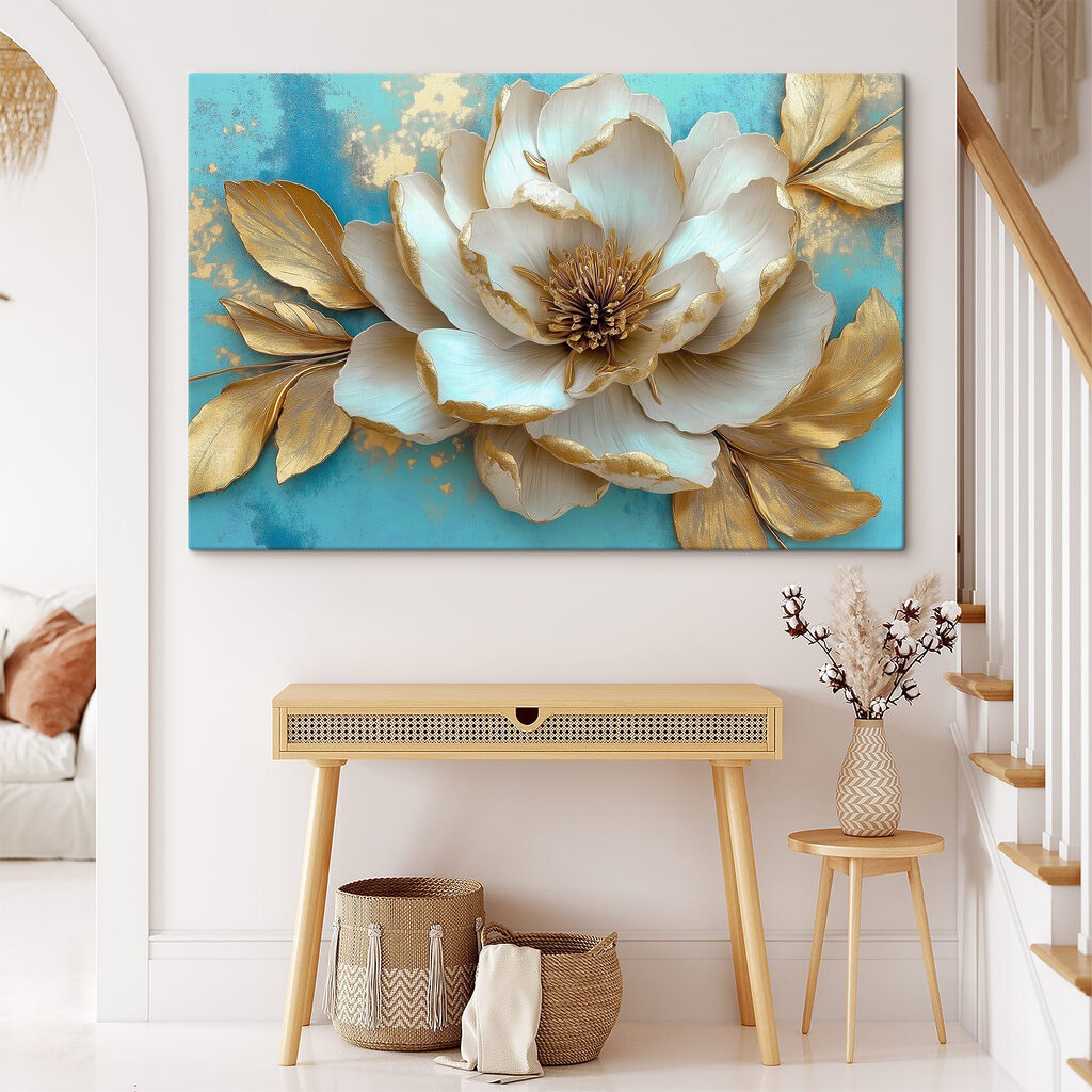 Delicate petals on vibrant background