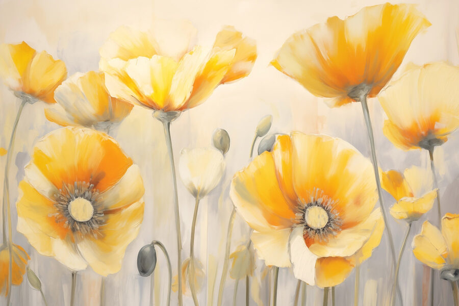 Peinture de fleurs jaunes
