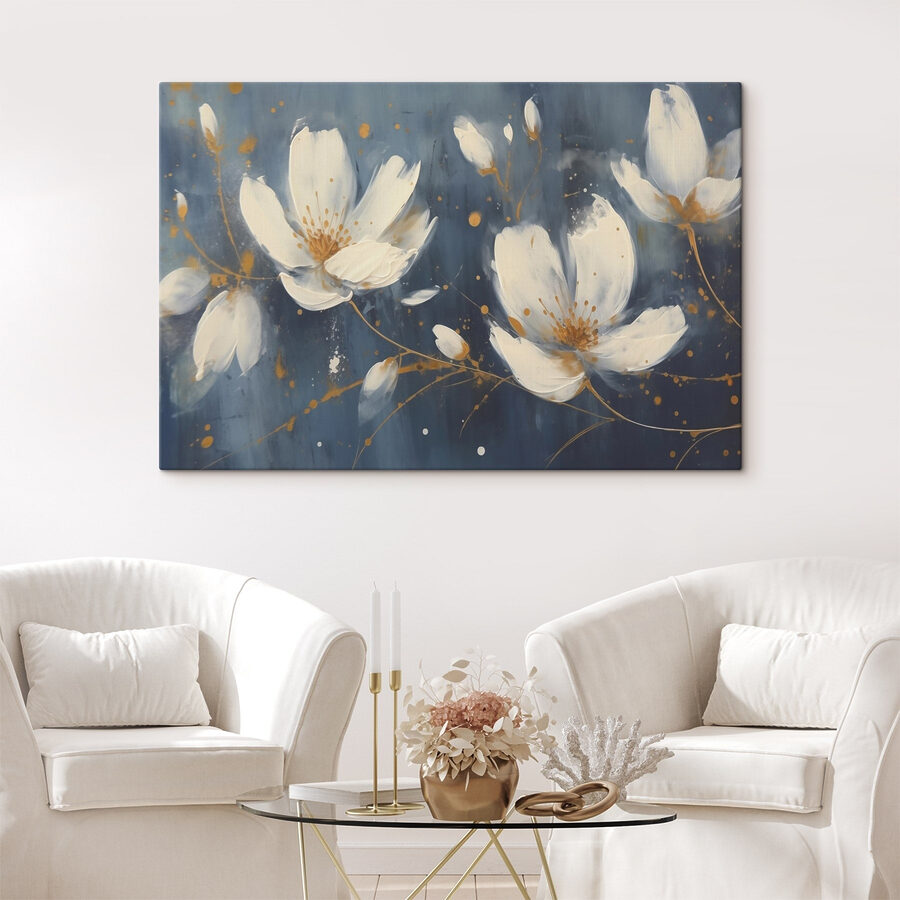 Peinture de fleurs blanches