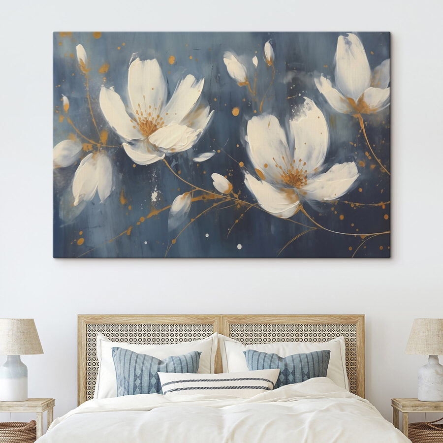Peinture de fleurs blanches