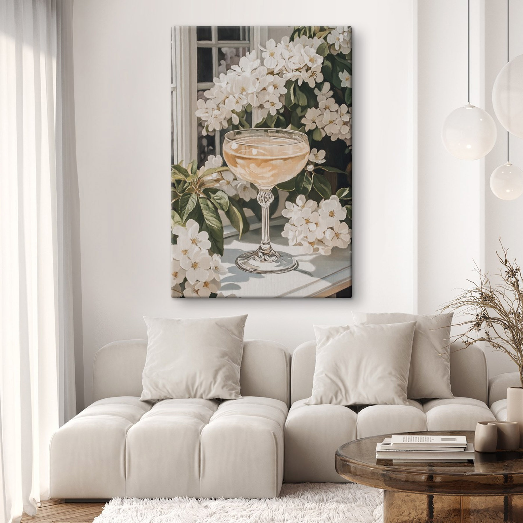 Glass of wine next to flowers Glass of wine next to flowers