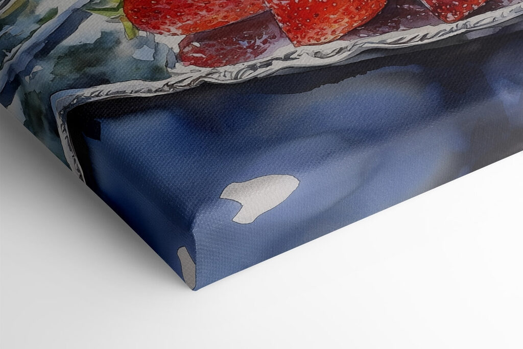 Two glasses of champagne and strawberries on a tray