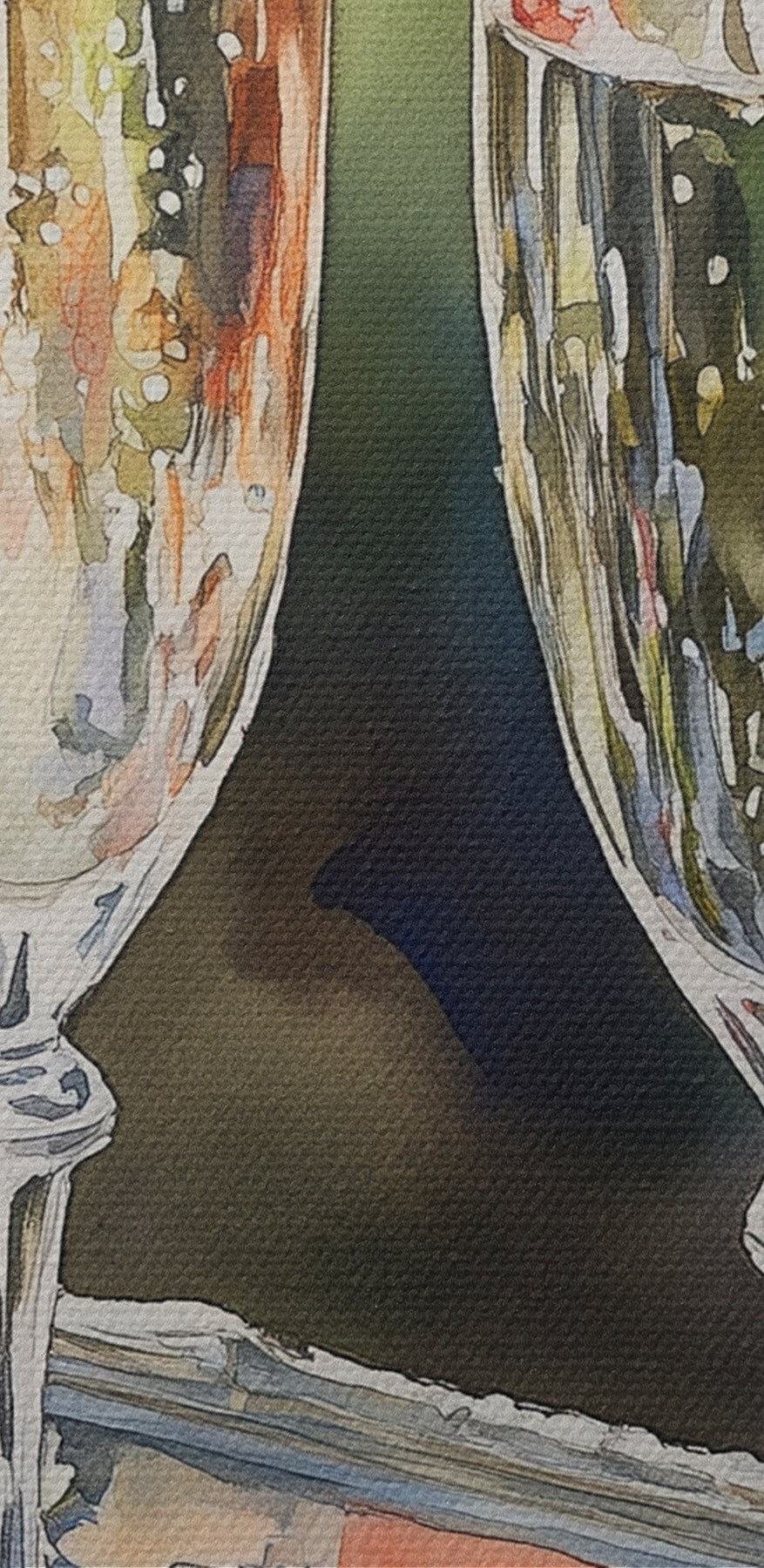 Deux coupes de champagne et des fraises sur un plateau