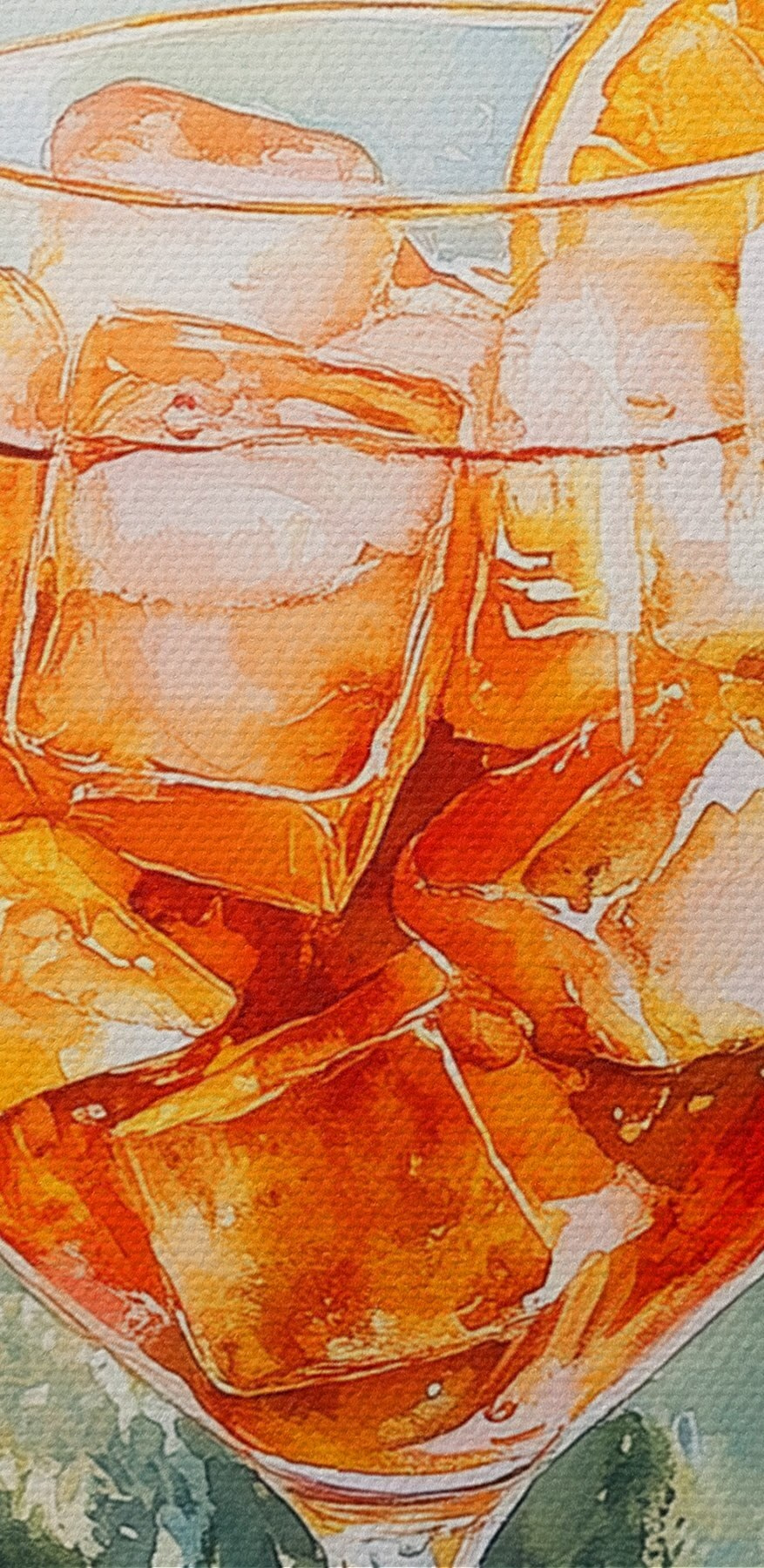 Canvas prints Glass of ice and oranges