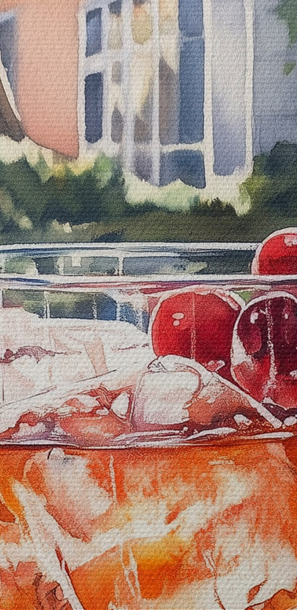 Verre de glace et cerises Verre de glace et cerises