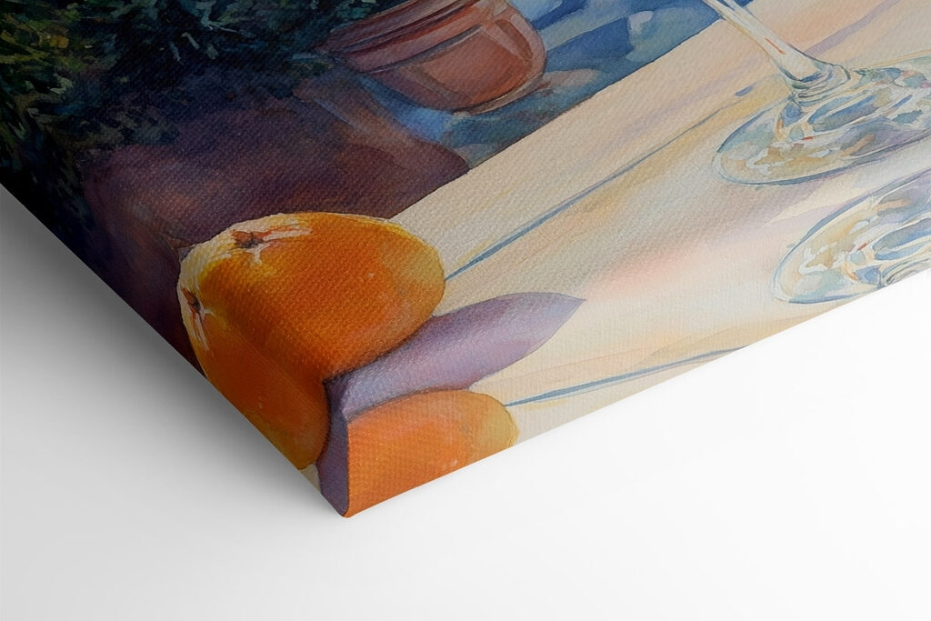 Glass of orange juice with oranges in the background