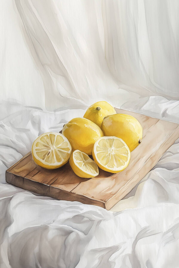Groupe de citrons sur une planche à découper Groupe de citrons sur une planche à découper