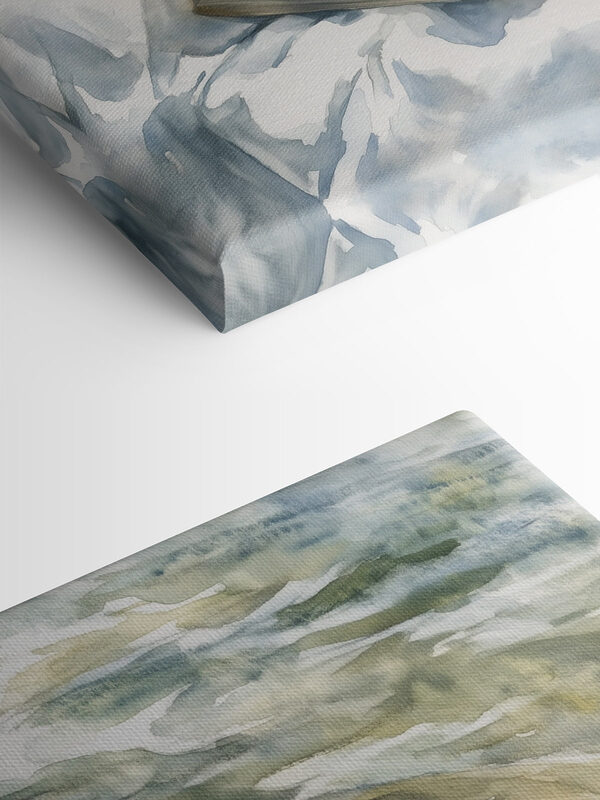 Aquarelle représentant deux verres de thé glacé et un livre sur une couverture sur la plage Aquarelle représentant deux verres de thé glacé et un livre sur une couverture sur la plage