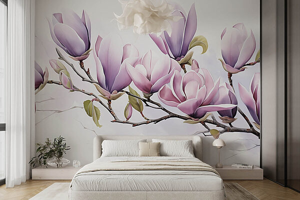 Branche avec des fleurs violettes Branche avec des fleurs violettes