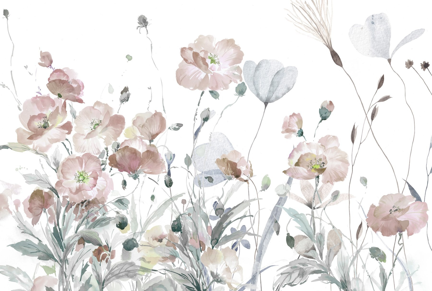 Painting of flowers and leaves Painting of flowers and leaves