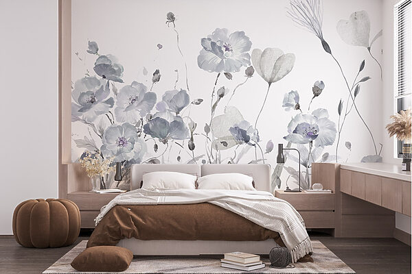 Peinture de fleurs sur fond blanc Peinture de fleurs sur fond blanc