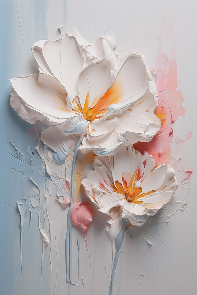 Painting of flowers on a wall