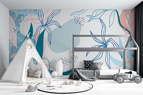 Motif floral bleu et rose Motif floral bleu et rose