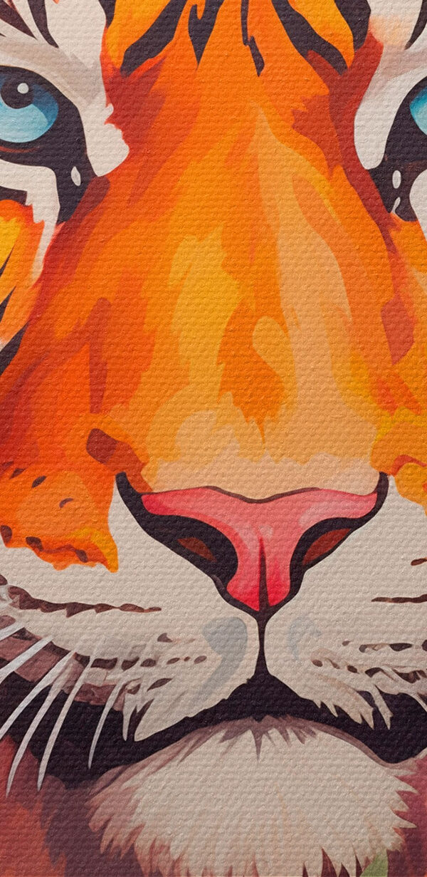 Peinture d'un tigre entouré de fleurs Peinture d'un tigre entouré de fleurs