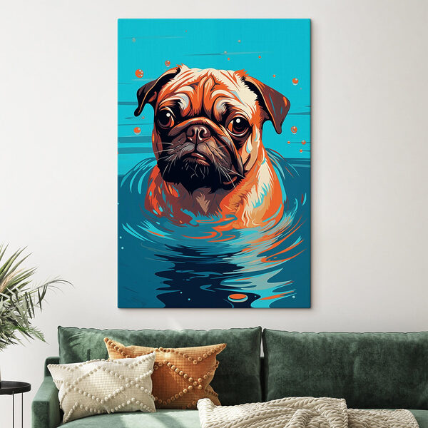 Chien dans l'eau avec des bulles Chien dans l'eau avec des bulles