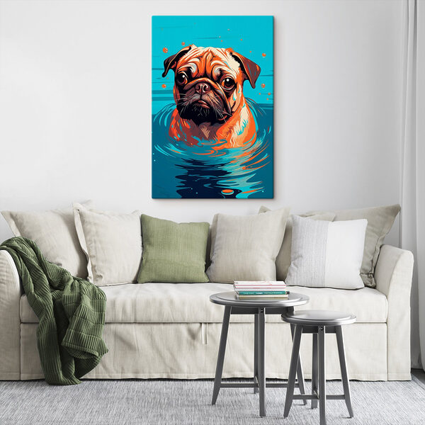 Chien dans l'eau avec des bulles Chien dans l'eau avec des bulles