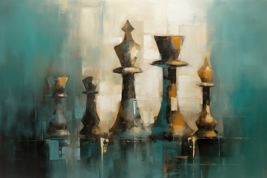 Peinture de pièces d'échecs Peinture de pièces d'échecs