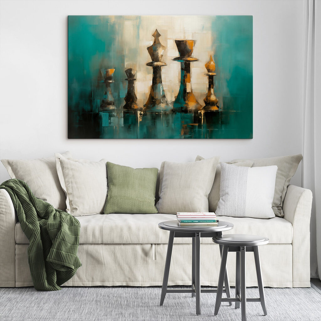 Painting of chess pieces
