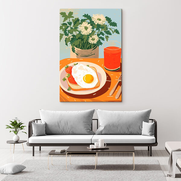 Assiette de nourriture avec un œuf ensoleillé et des fraises Assiette de nourriture avec un œuf ensoleillé et des fraises