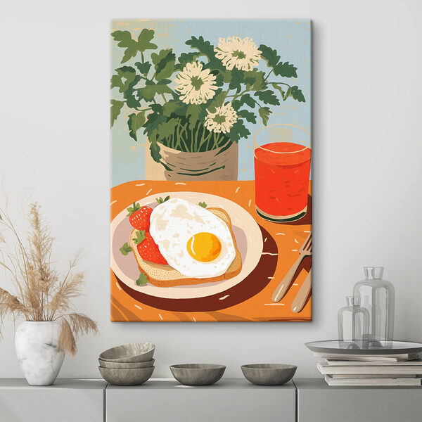 Assiette de nourriture avec un œuf ensoleillé et des fraises Assiette de nourriture avec un œuf ensoleillé et des fraises
