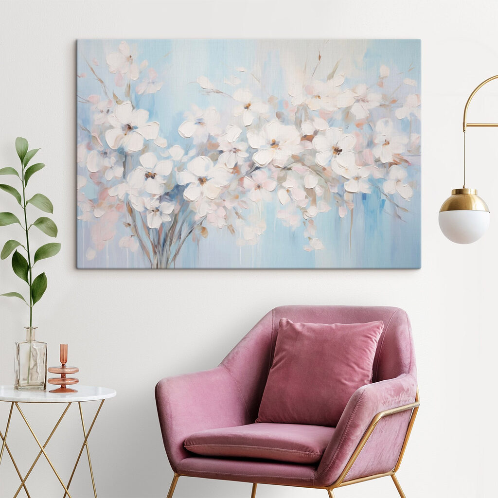 Painting of white flowers