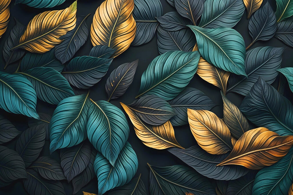 Vibrant leaves in harmonious colors