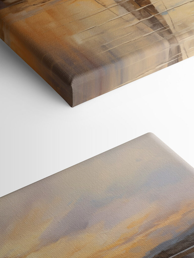 Painting of a sailboat on a calm lake Painting of a sailboat on a calm lake