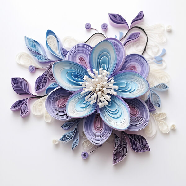 Fleur en papier réalisée avec des bandes de papier Fleur en papier réalisée avec des bandes de papier