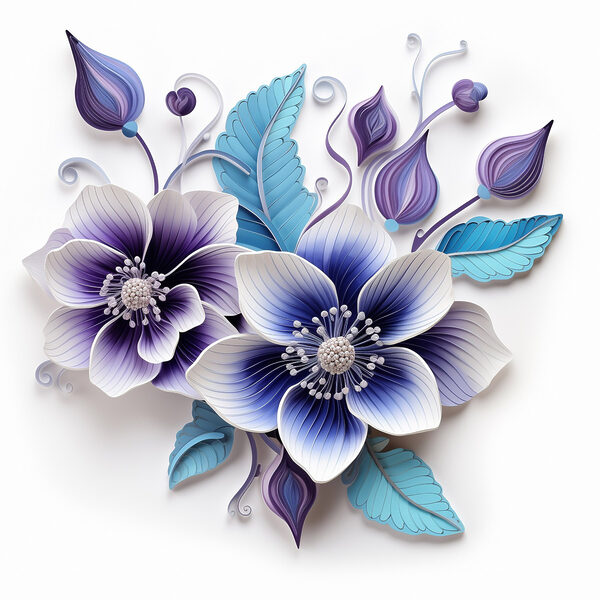 Fleurs bleues et blanches Fleurs bleues et blanches