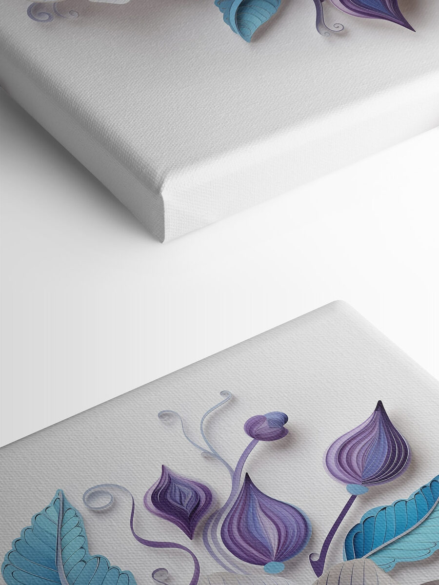 Fleurs bleues et blanches