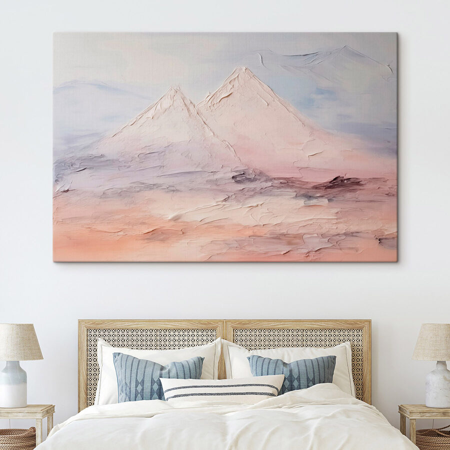 Peinture d'une chaîne de montagnes
