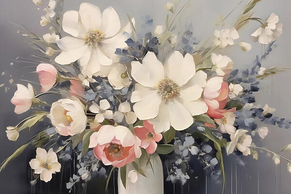 Peinture de fleurs dans un vase Peinture de fleurs dans un vase