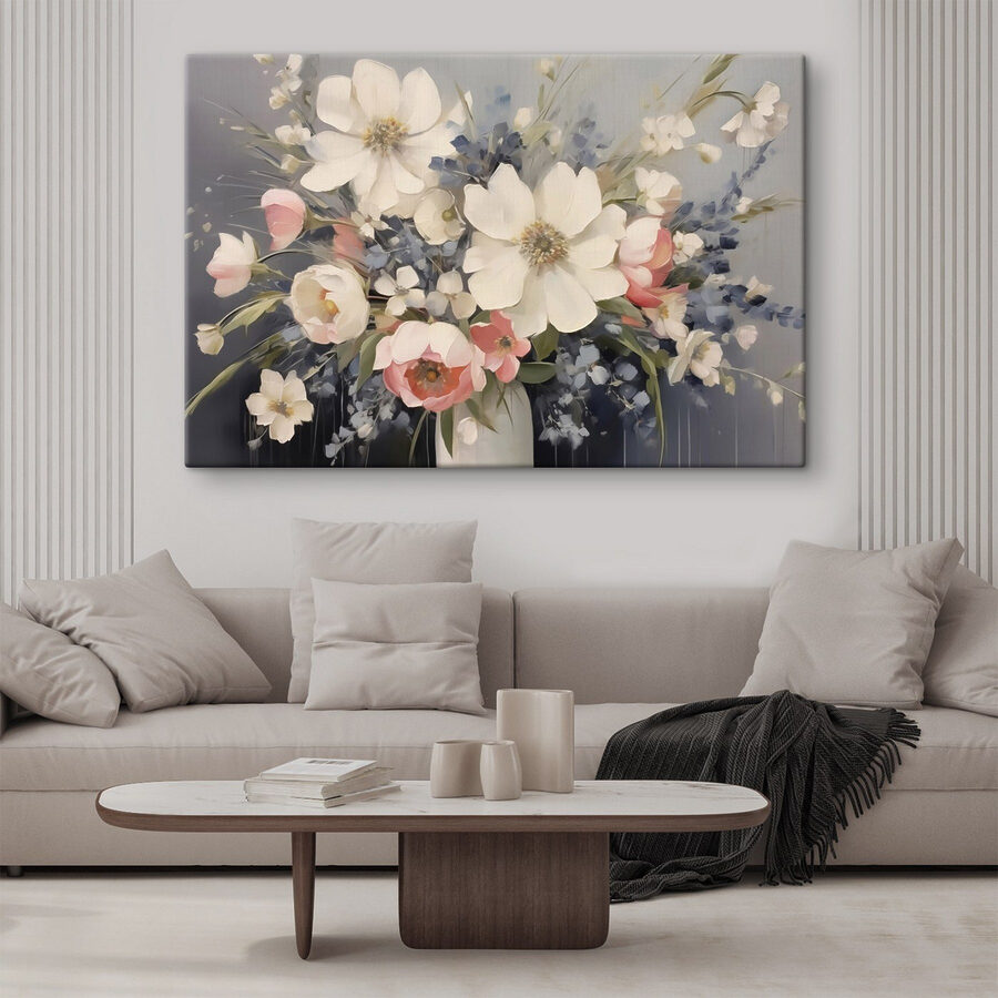 Peinture de fleurs dans un vase