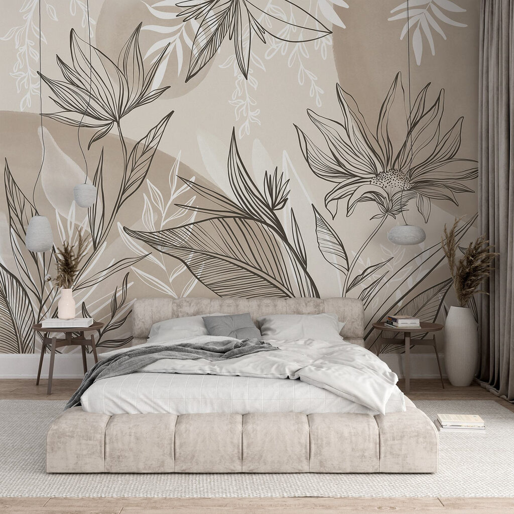 Delicate floral line art design Delicate floral line art design