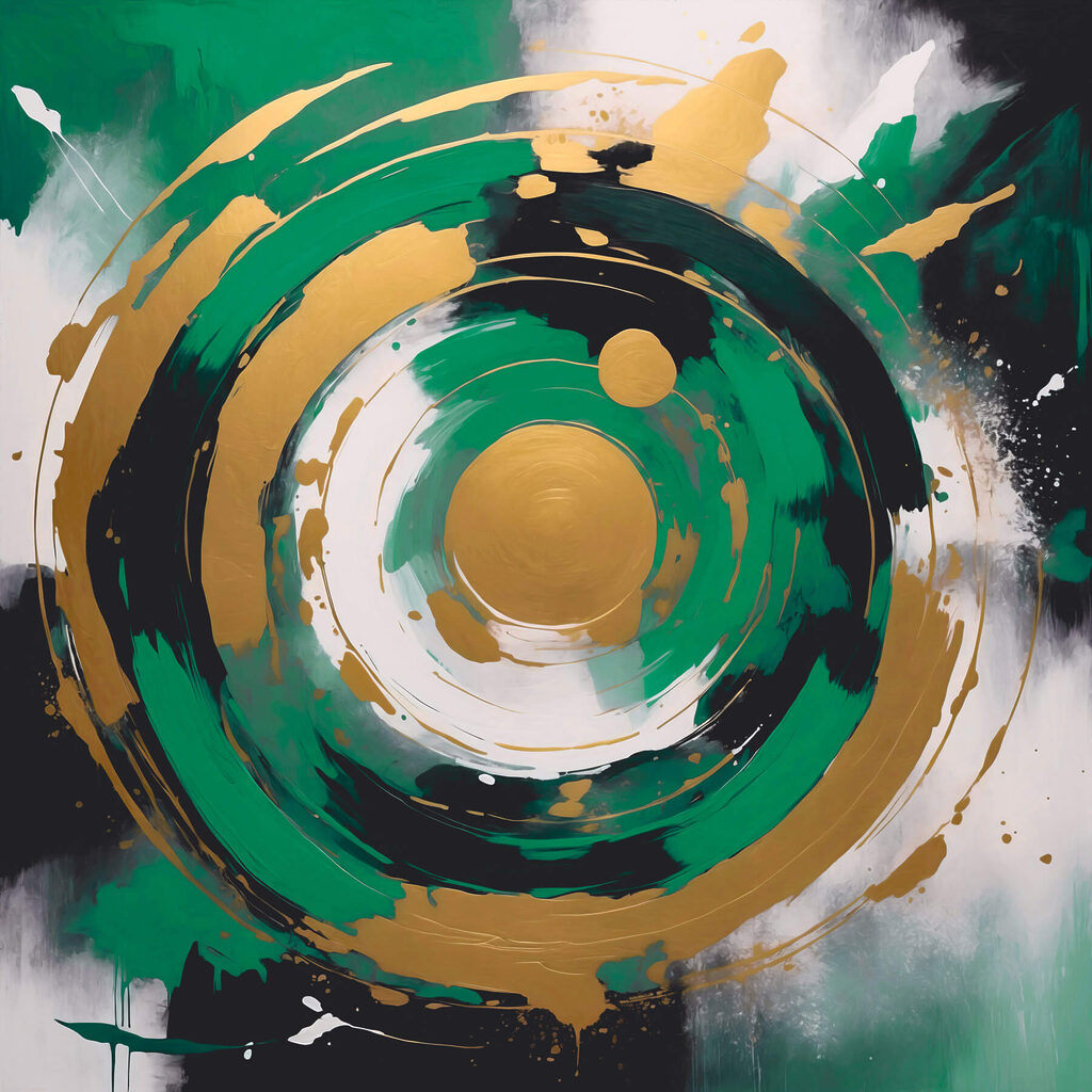 Dynamic circular patterns in vibrant hues