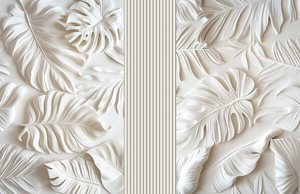 Mur blanc avec des feuilles Mur blanc avec des feuilles