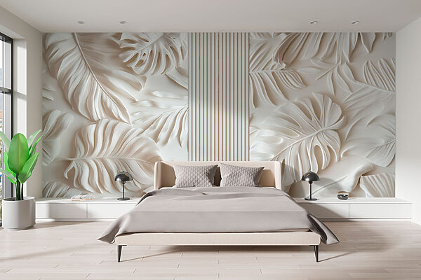 Mur blanc avec des feuilles Mur blanc avec des feuilles
